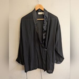 Victoria's Secret Vintage Premium Gold Label Black Sheer Kimono Top Size S